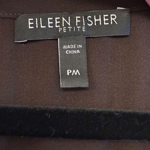 EILEEN FISHER 100% Silk Stretch Jersey Scoop Neck Tank Brown Women’s Size PM - Picture 6 of 7